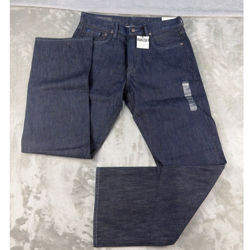 Gap Jeans Mens 32x32 1969 Loose Dark Indigo Ringspun Cotton Denim NEW